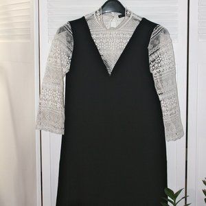 Zara black dress with lace